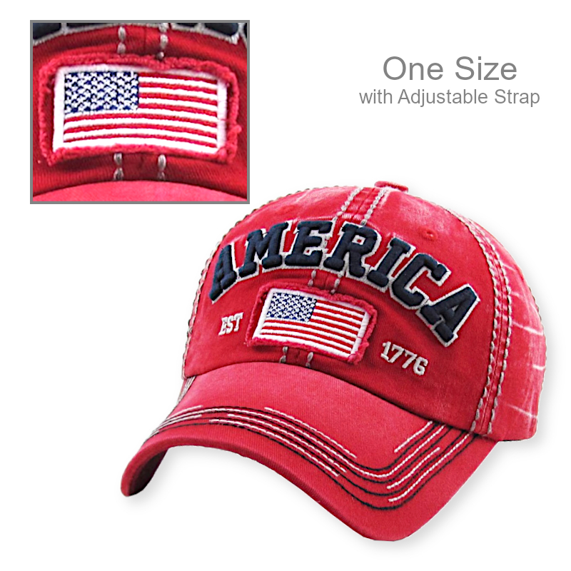 Patriotic Cap American Flag Est 1776 | Patriotic Caps
