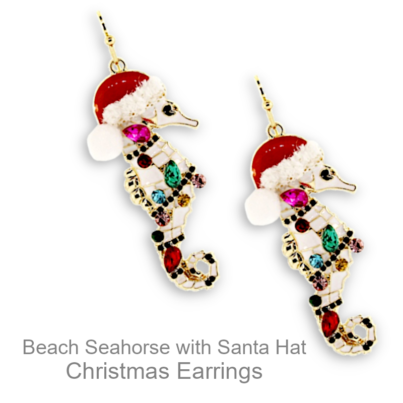 Shop Now Beach Christmas Earrings Seahorse | Christmas