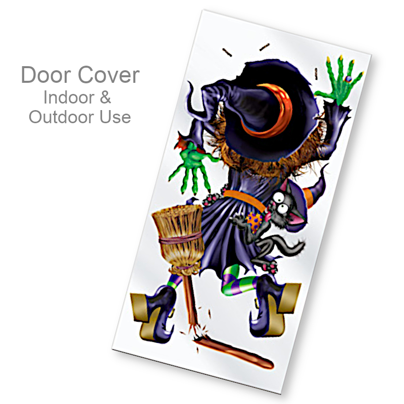 Crashed Flying Witch Door Cover | Party Decorations