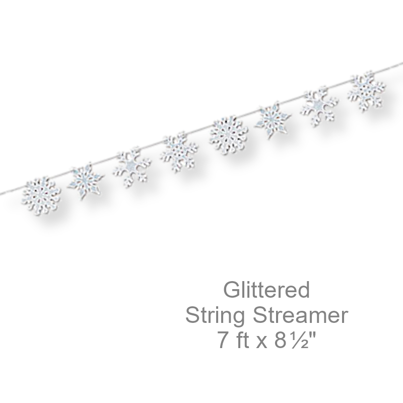 Glittered Snowflake String Streamer | Party Decor