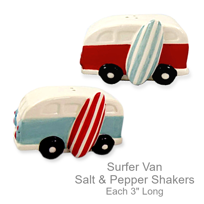 Nostalgic Surfer Van Salt & Pepper Shakers | Beach