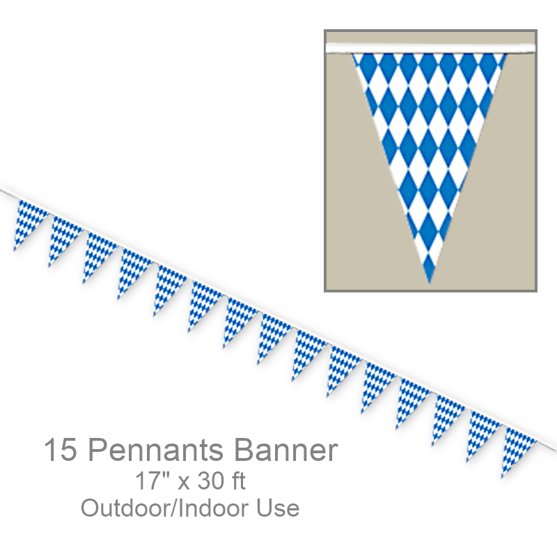 Outdoor 15 Pennants Oktoberfest Banner | Party Decor