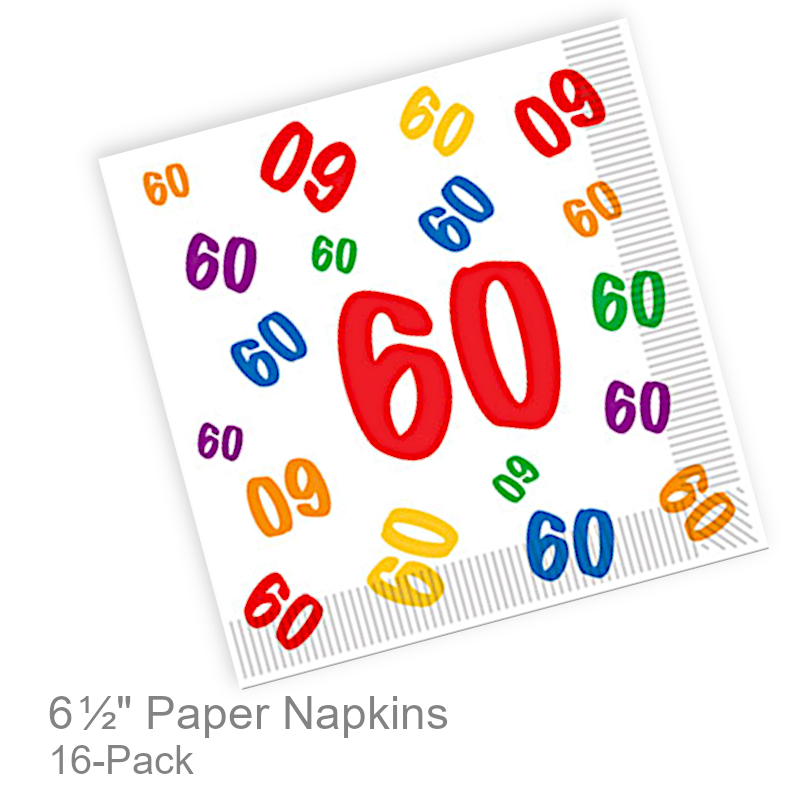 Number 60 Years Paper Lunch Napkins | Party Napkins