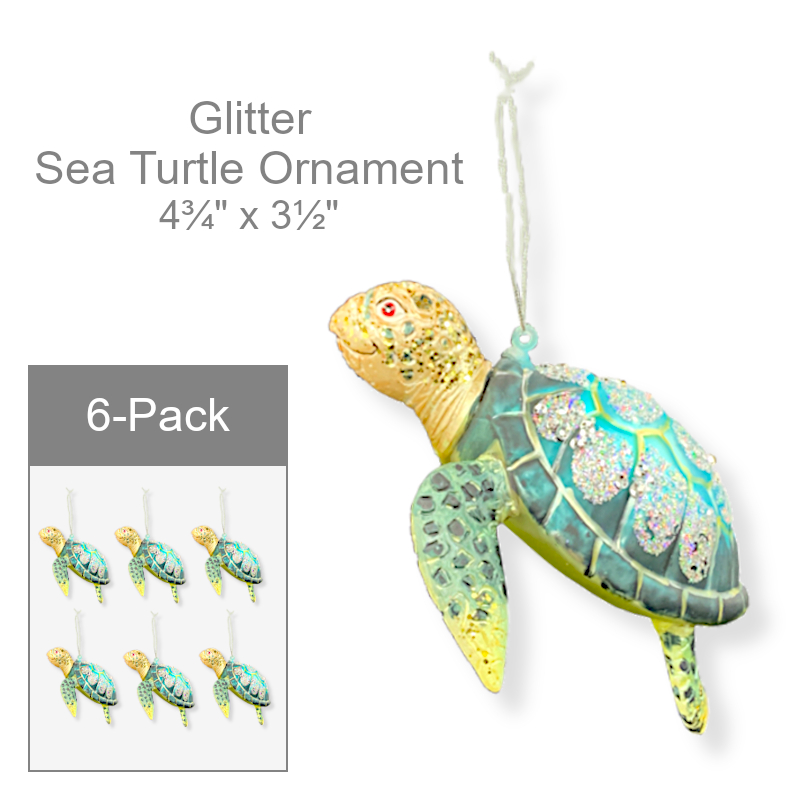 Wholesale Glitter Beach Ornament Sea Turtle | Party
