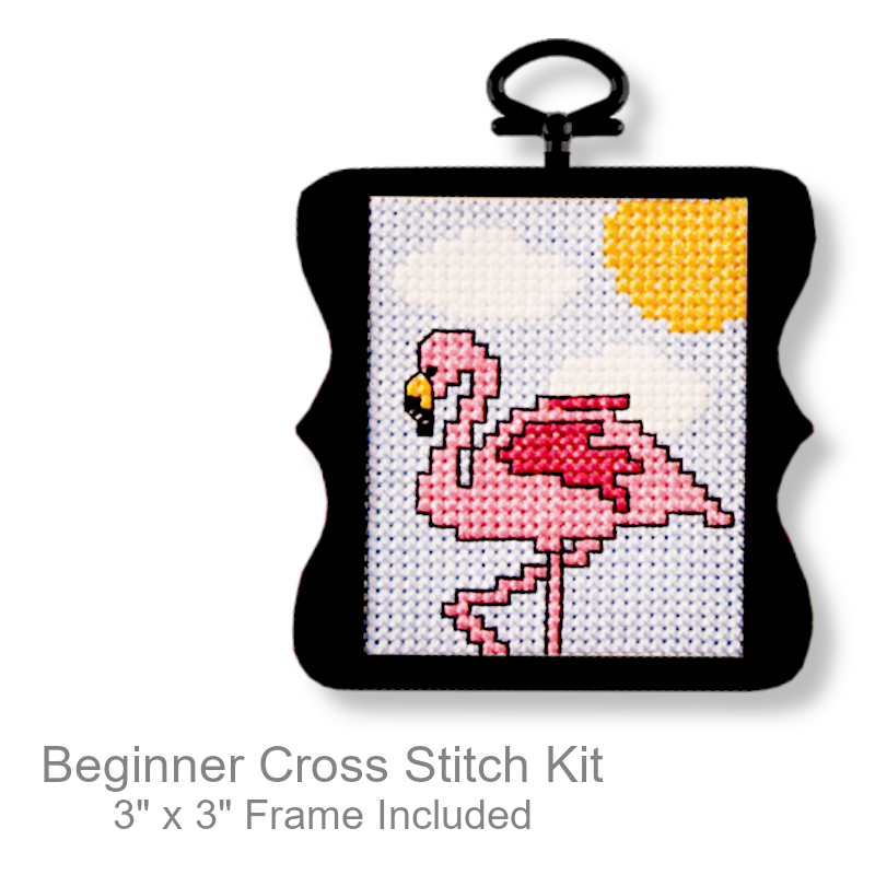 Flamingo Beginner Cross Stitch Kit | Craft Kits