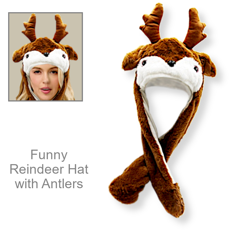 Funny Reindeer Beanie Hat | Christmas