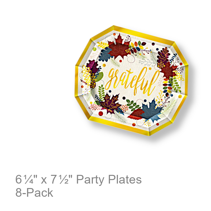 Grateful Thanksgiving Dessert Plates | Party Serveware