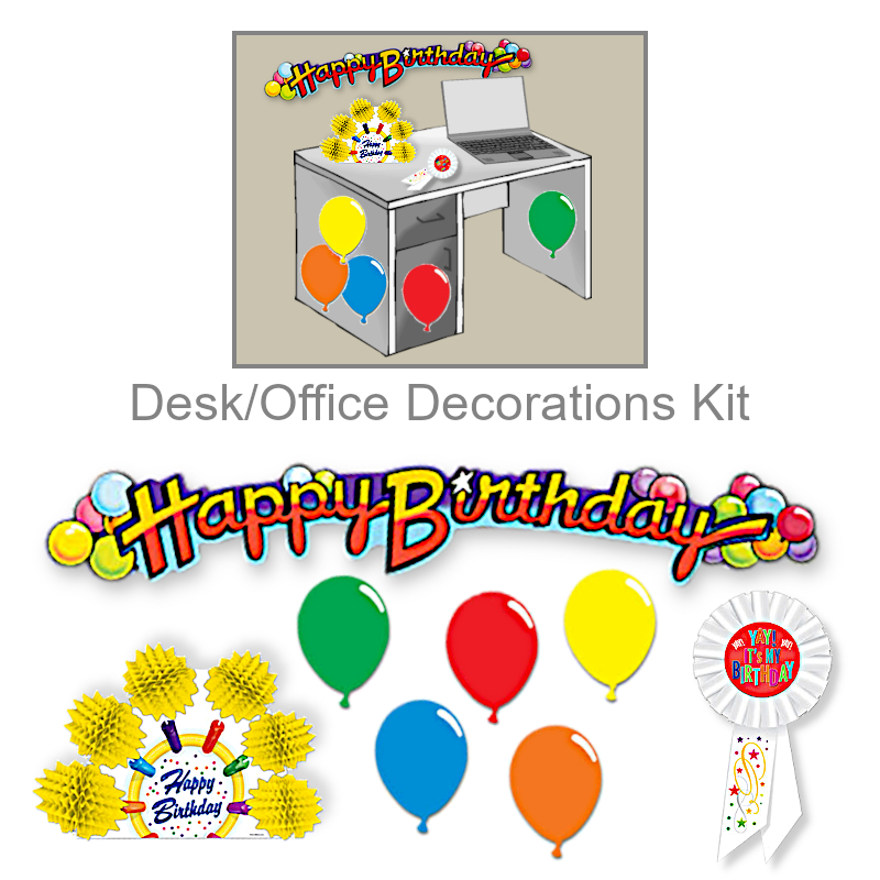 Birthday Desk Decorations Kit | Office Decorations