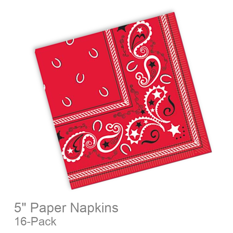 Bandana Print Paper Beverage Napkins | Party Napkins