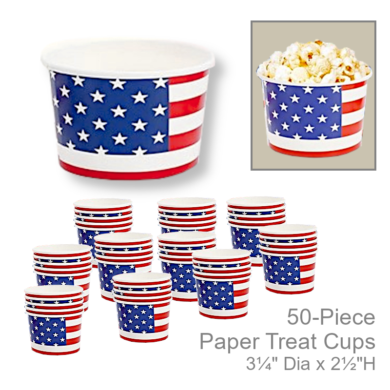 Paper Treat Cups USA Flag Stars Stripes | 4th of July