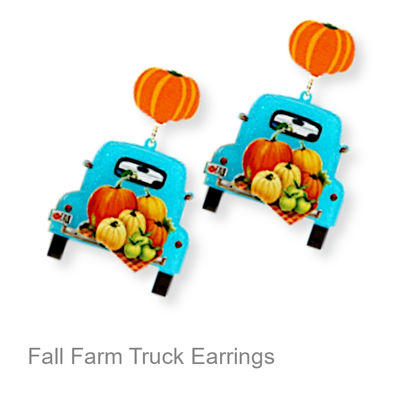 Fall Farm Truck Earrings | Fall & Thanksgiving