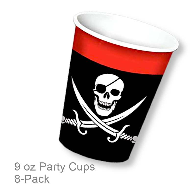 9 oz Pirate Skull Swords Paper Cups | Party Drinkware