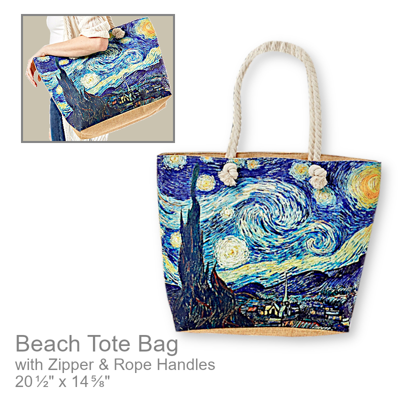 Starry Night Painting Beach Tote Bag | Beach Bag