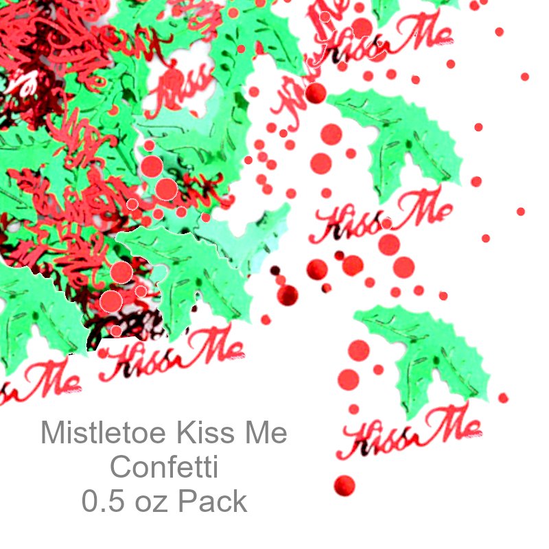 Mistletoe Kiss Me Text Confetti | Party Decorations