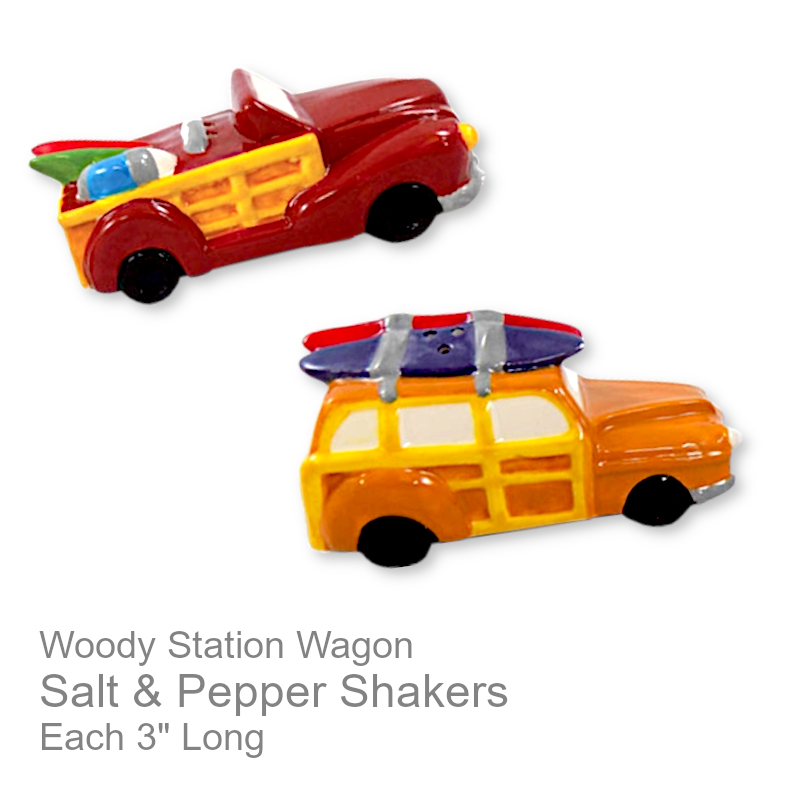 Woody Car Wagon Salt & Pepper Shakers | Car & Travel