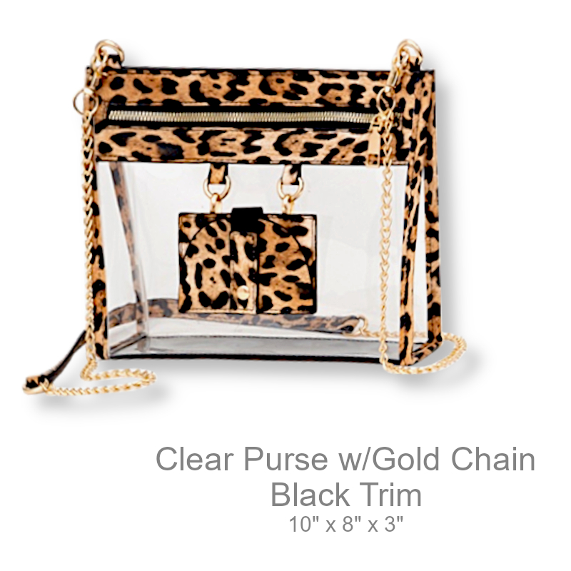 Clear Purse With Gold Chain Strap | Womens Purses