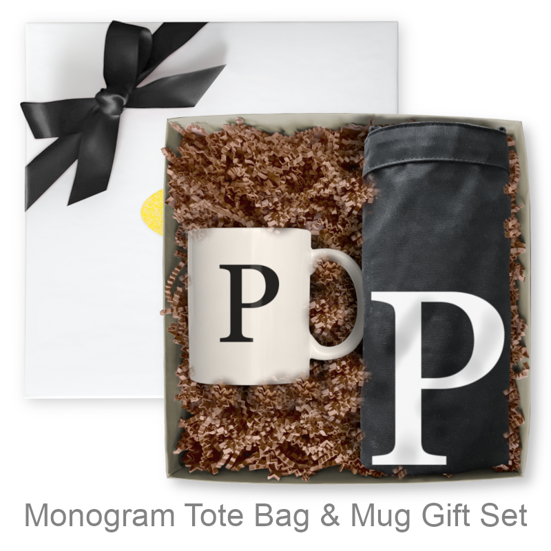 Monogram Mug & Tote Bag Gift Set | Custom Gifts