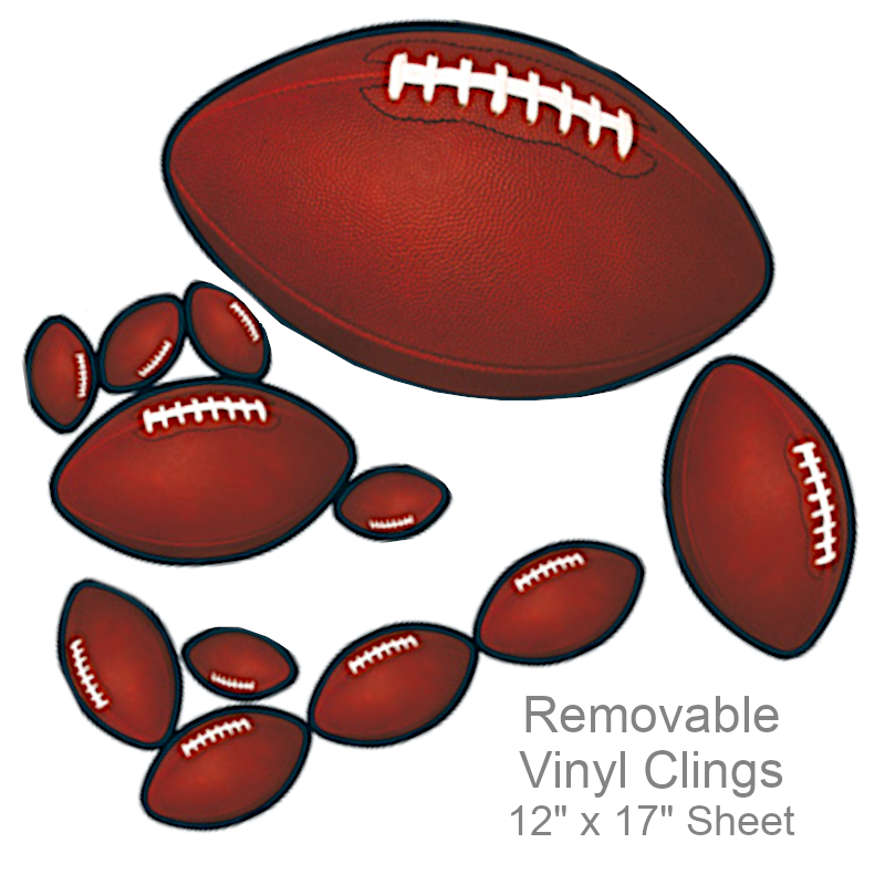 Football Shaped Vinyl Clings | Party Decorations