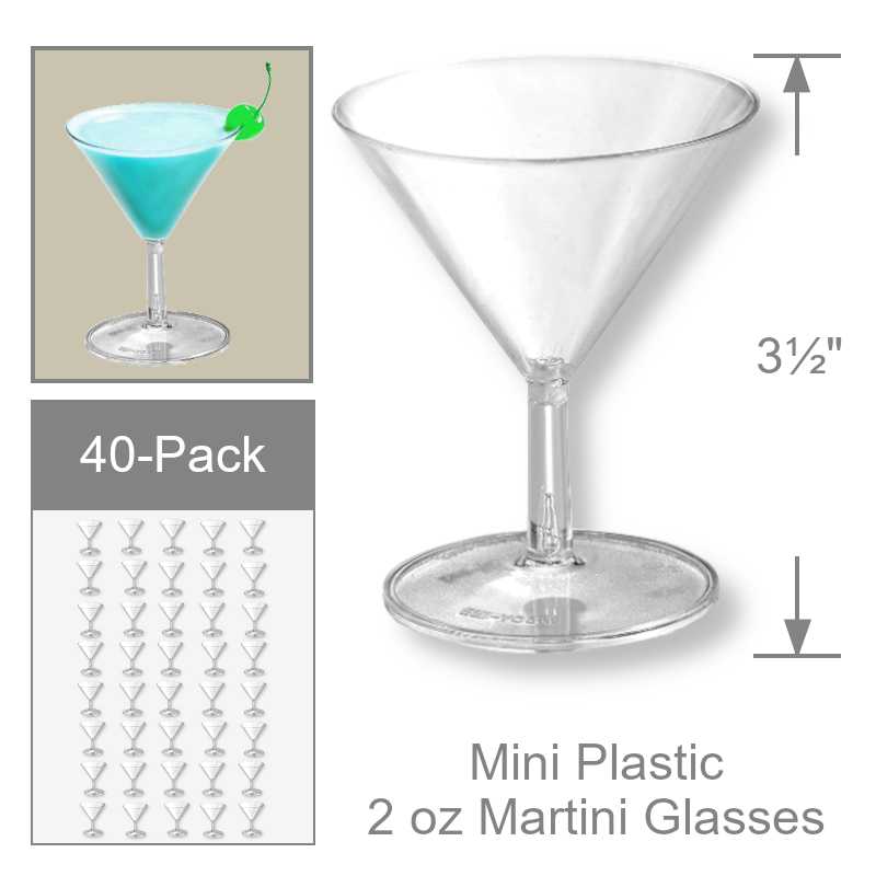 Mini Plastic Martini Glasses | Party Supplies