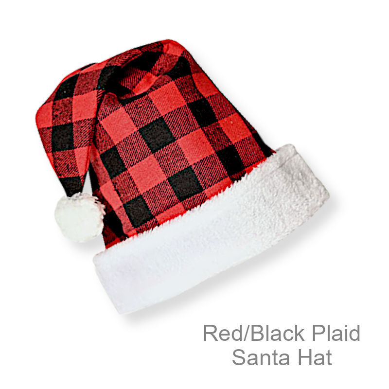 Buffalo Check Plaid Santa Hat | Funny Party Hats