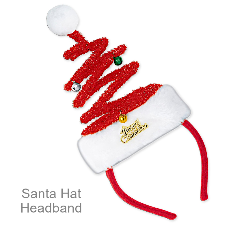 Springy Santa Hat Headband With Bells | Party Favors