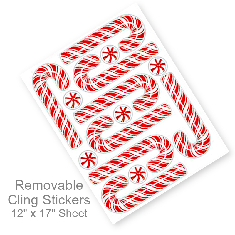 Candy Canes/Peppermints Window Stickers | Party Decor