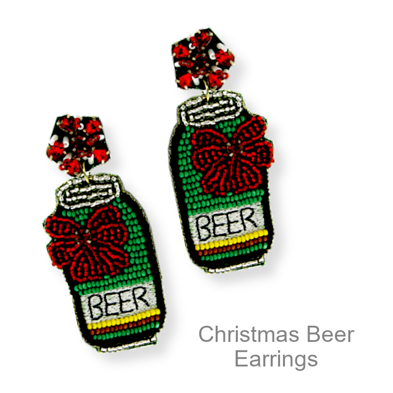 Shop Now Beer Can Christmas Earrings | Christmas
