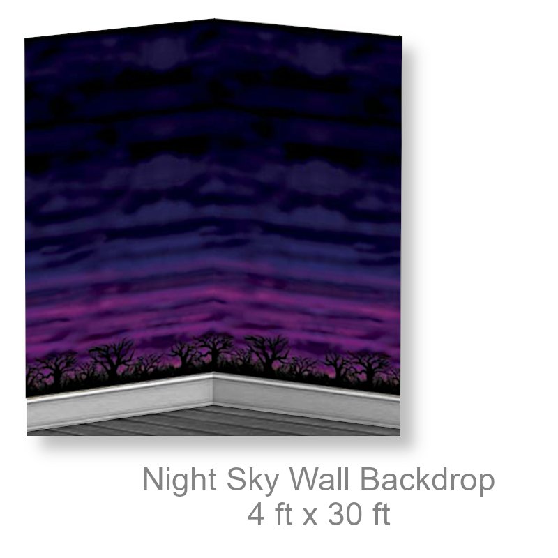 Night Sky Silhouette Wall Backdrop | Party Decorations
