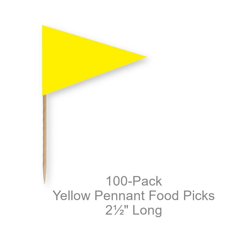 Yellow Pennant Flag Toothpicks | Party Supplies