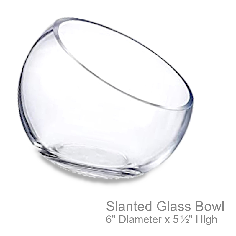 Glass Round Bowl w/Slanted Opening | Office Candy Bowl