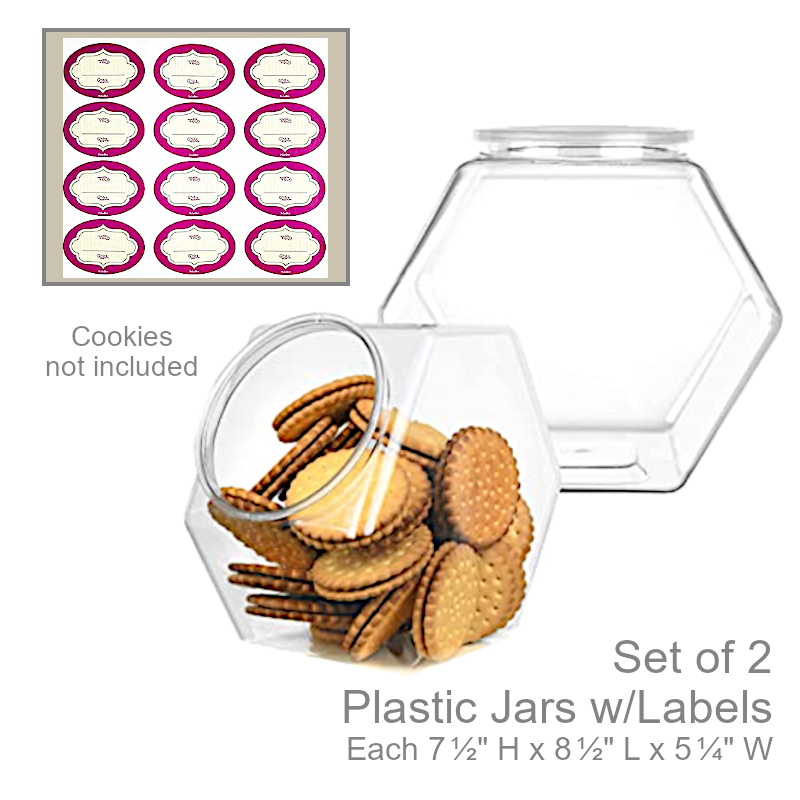 Plastic Hexagonal Jars With Lids | Office Candy Jar