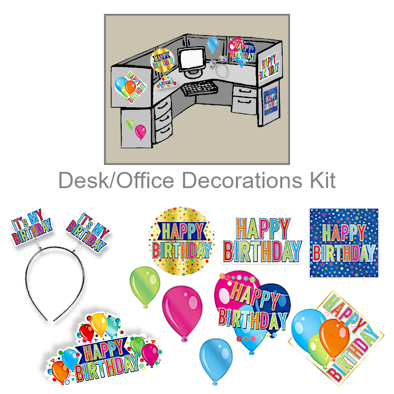 Birthday Desk Decorations Kit | Office Decorations