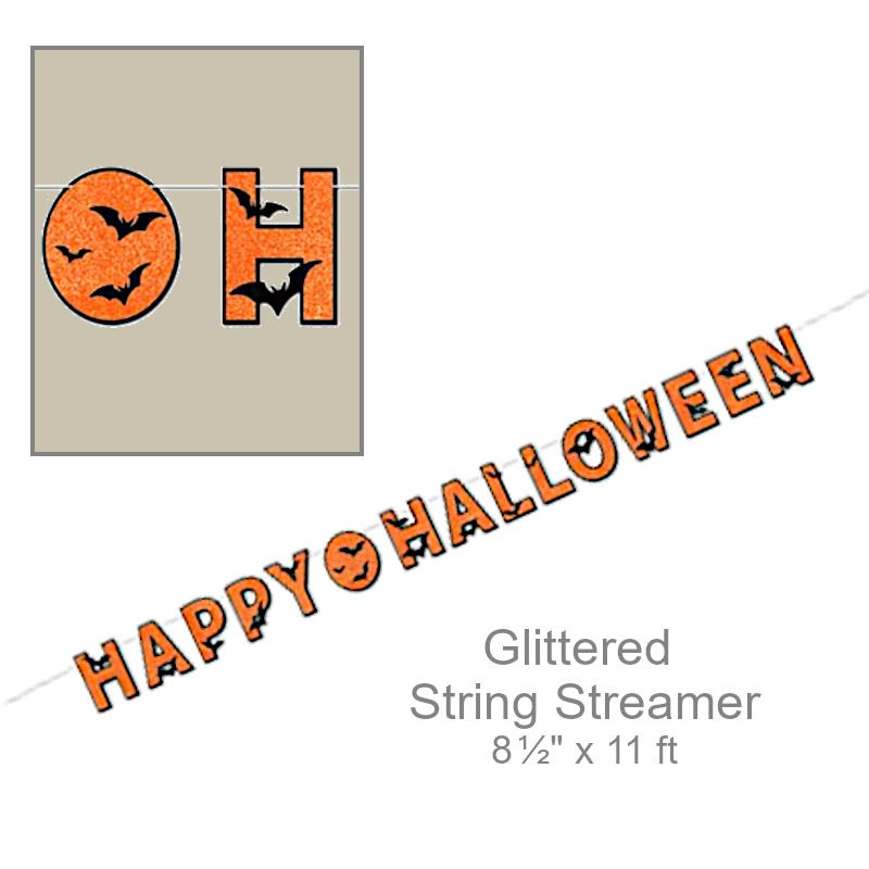 Glittered Halloween Bats Streamer | Party Decorations