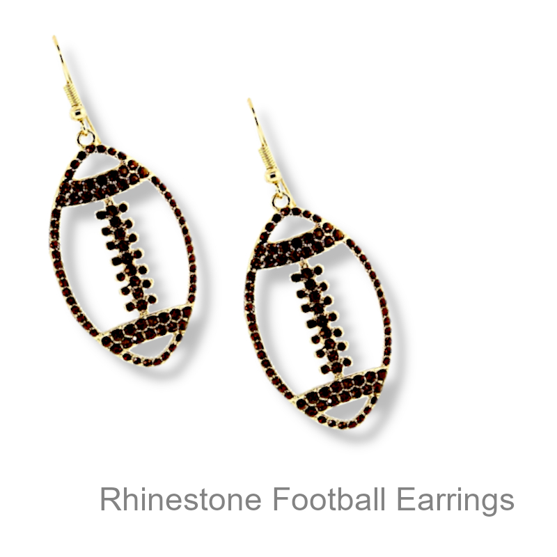 Rhinestone Football Earrings | Team Spirit Jewelry