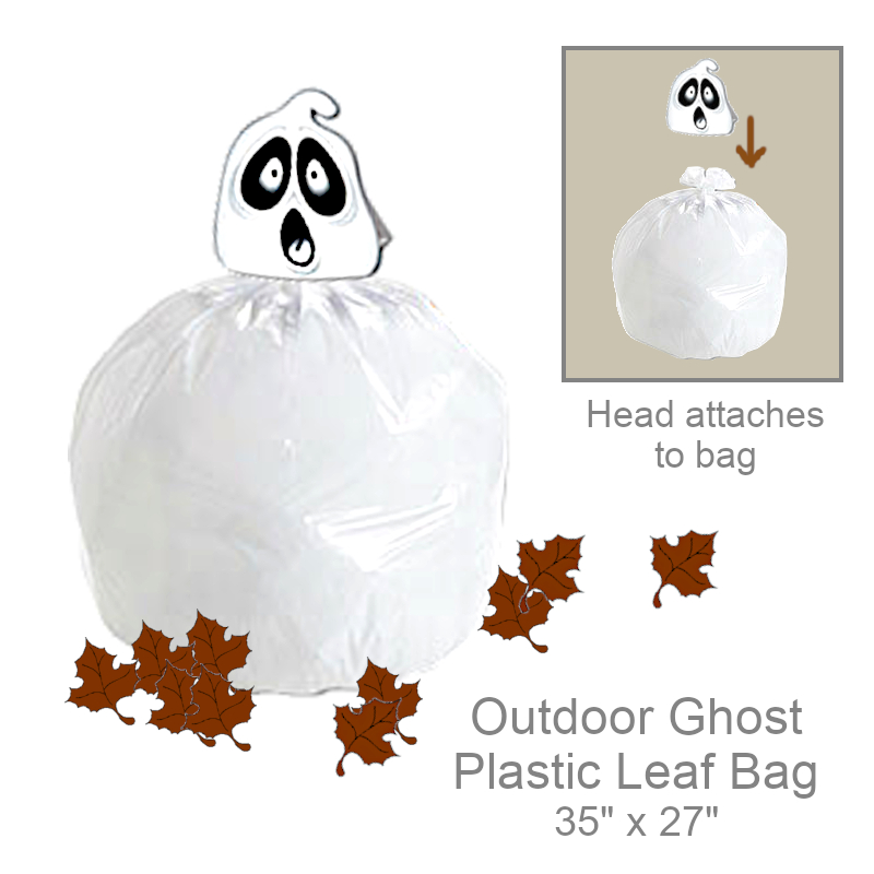 Outdoor Ghost Plastic Leaf Bag | Party Decorations