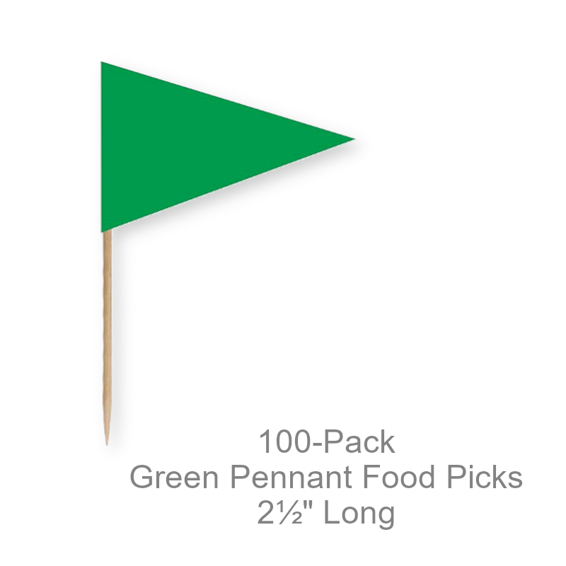 Green Pennant Flag Toothpicks | Party Supplies