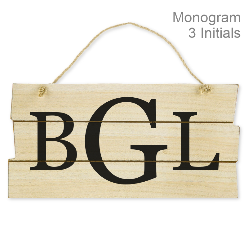 Custom Monogram Wood Sign | Personalized Initials