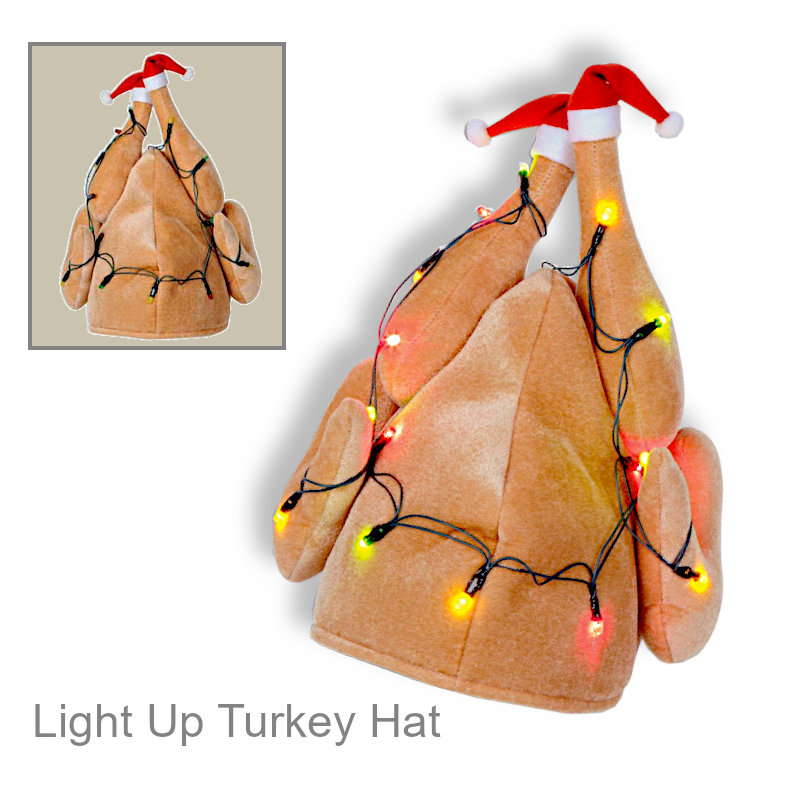 Funny Turkey Hat w/Christmas Lights | Funny Party Hats