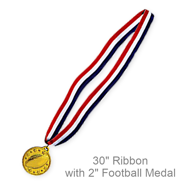 Football Gold Color Medal With Ribbon | Party Favors
