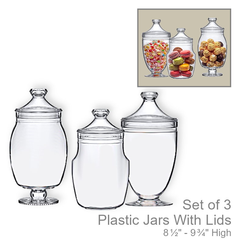 Plastic Apothecary Jars With Lids | Office Candy Jar