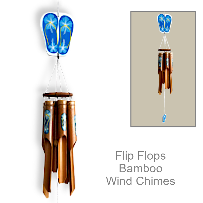 Beach Themed Wind Chimes Flip Flops | Garden