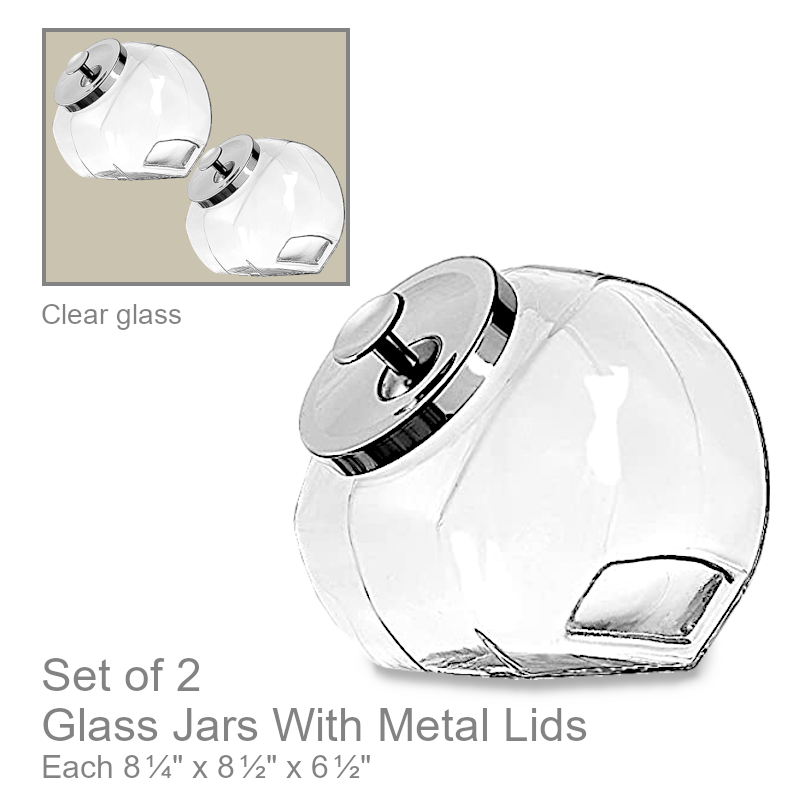 Classic Glass Storage Jars w/Lids | Office Candy Jar