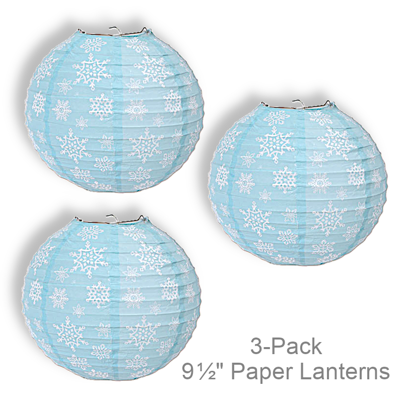 Snowflake Print Paper Lanterns | Party Decorations