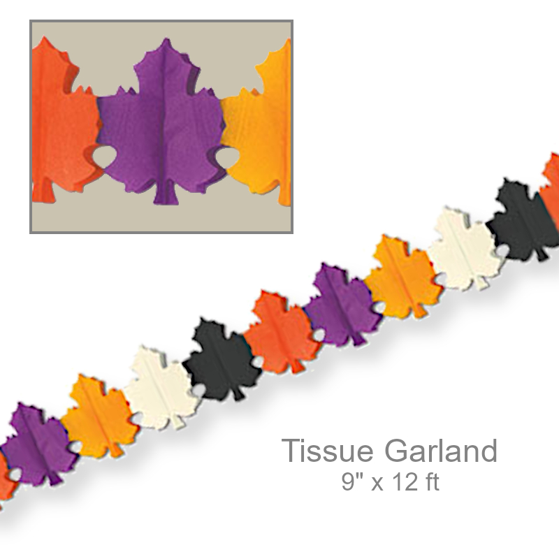 Fall Leaves Tissue Garland Streamer | Party Decor