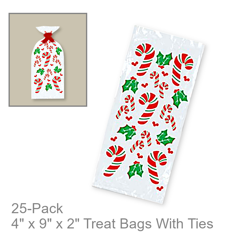Christmas Food/Candy Treat Bags w/Ties | Party Favors