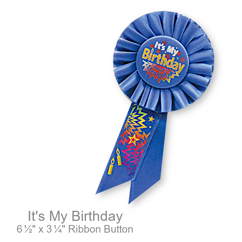 It's My Birthday Satin Ribbon Button | Party Favors