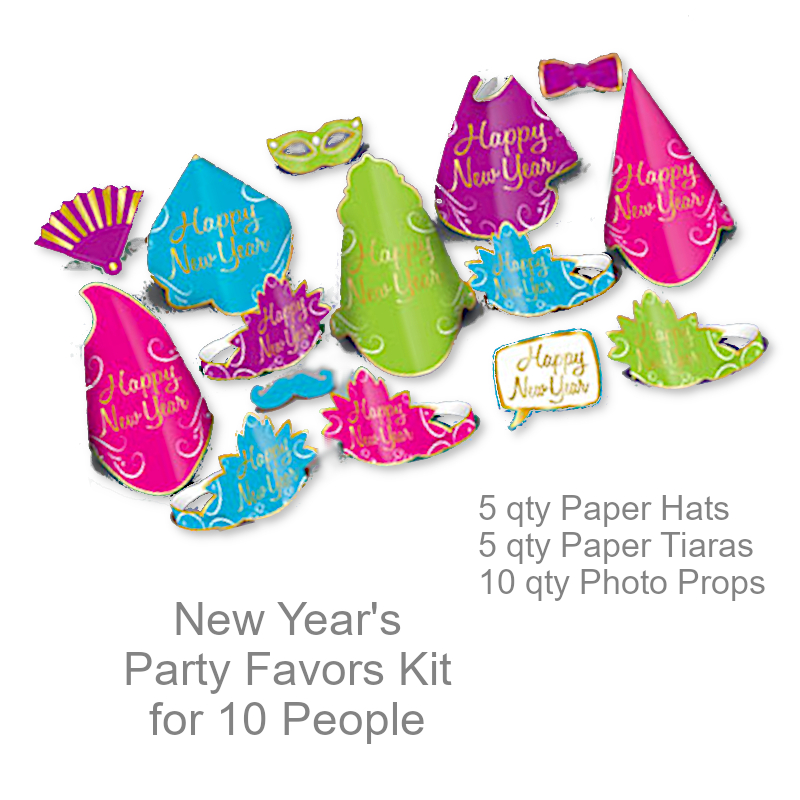 New Years Party Photo Props for 10 People | New Year's