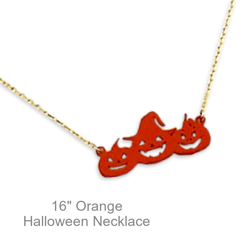 Jack-O-Lantern Necklace | Halloween Jewelry