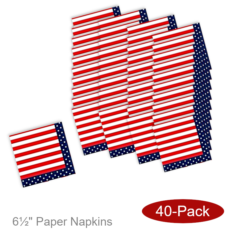 American Flag Paper Napkins Stars Stripe | 4th of July