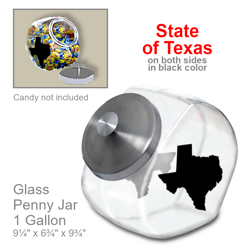 Texas Penny Jar Glass Candy Dish | Office Candy Jar